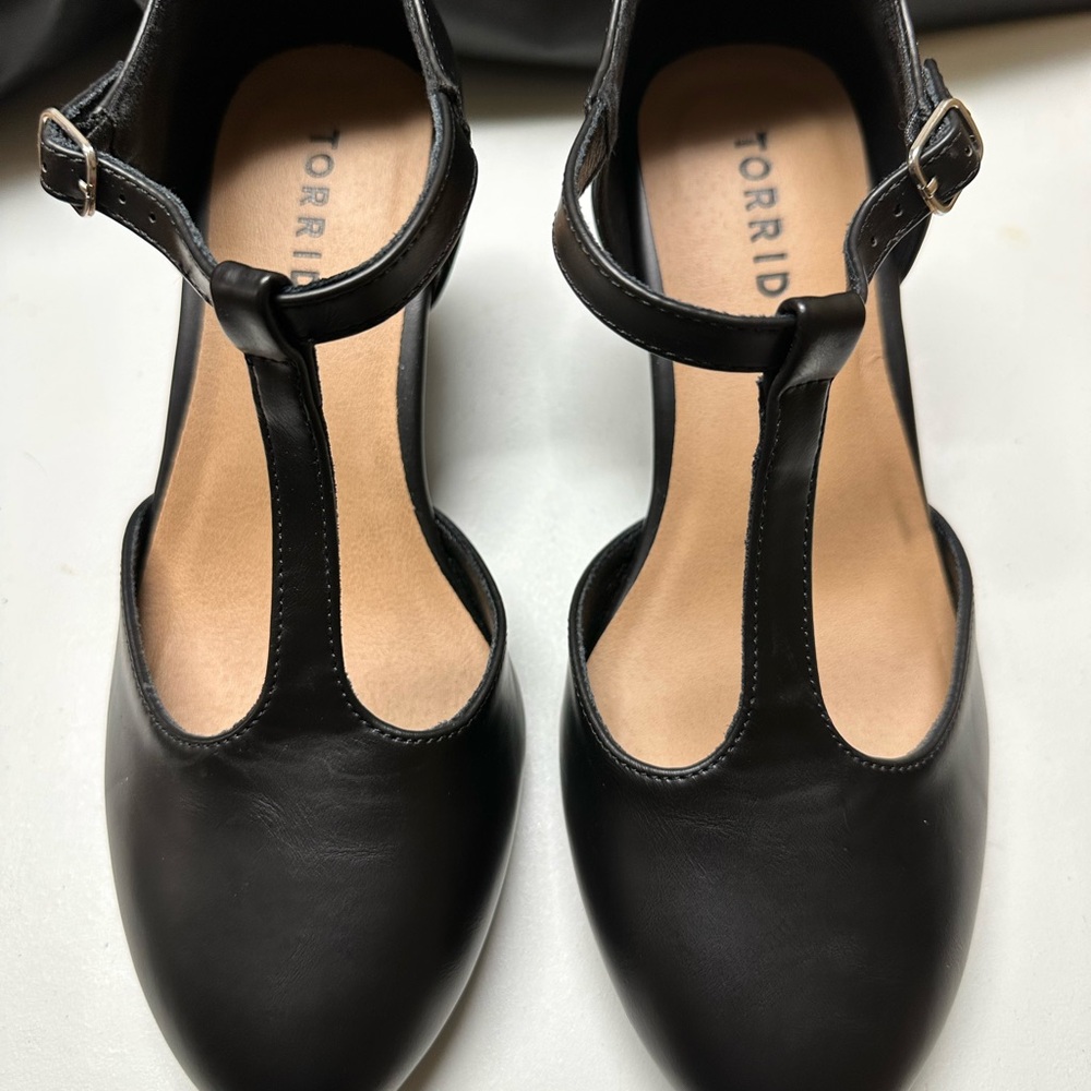Torrid Black T-Strap Flats